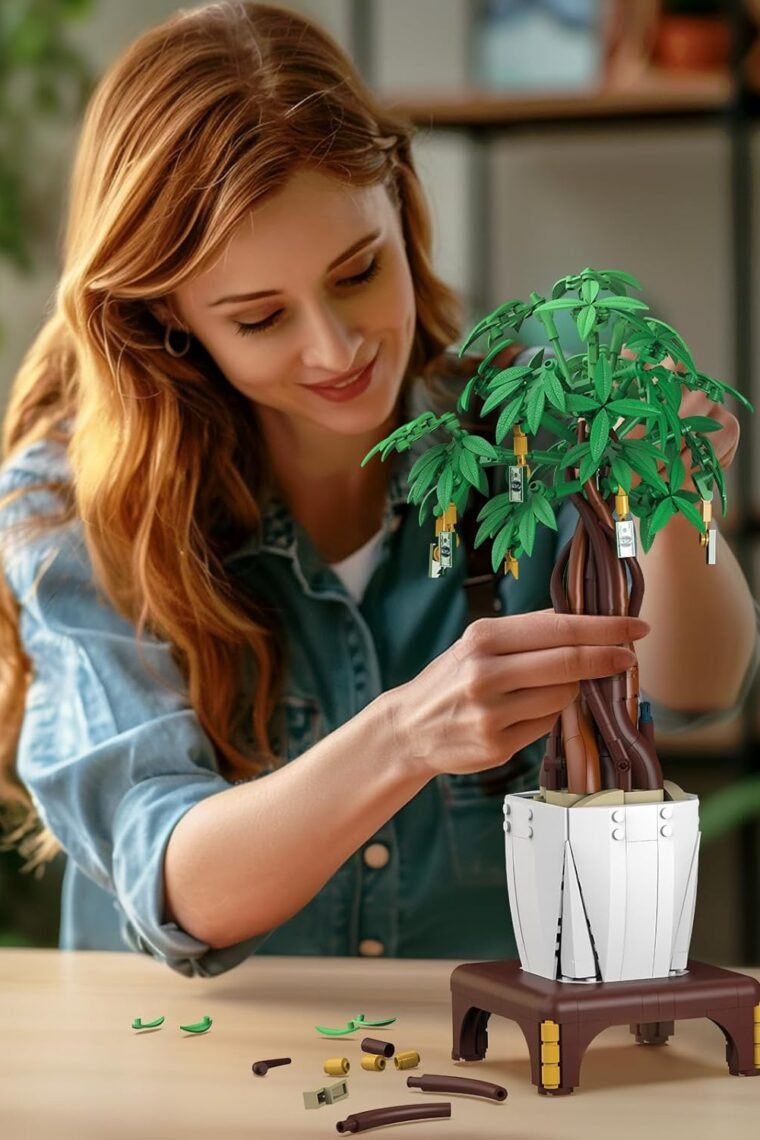 NUTCRACKER Bonsai Tree Building Block Set - Money Tree Bonsai Toy Building Kits, Plant Botanical Collection Model Building Set for Home Office Decor, Creative Gift for Women Men（1000 Piece） (Style A) - Image 4