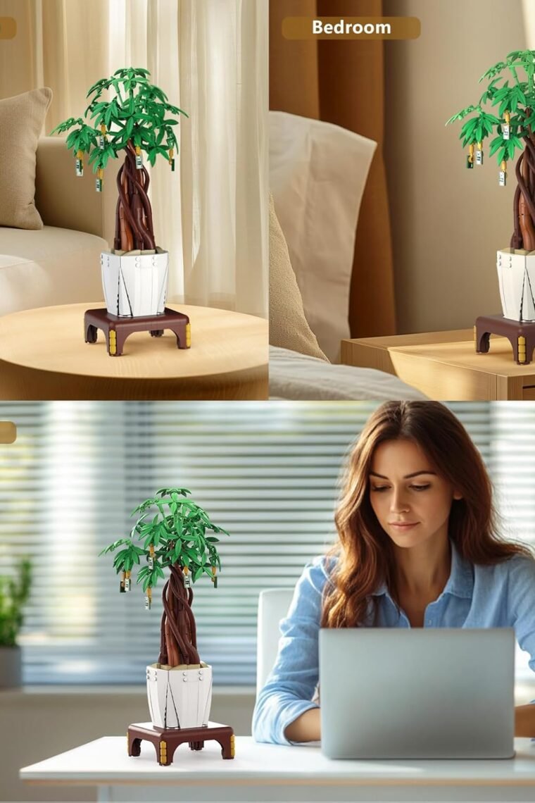 NUTCRACKER Bonsai Tree Building Block Set - Money Tree Bonsai Toy Building Kits, Plant Botanical Collection Model Building Set for Home Office Decor, Creative Gift for Women Men（1000 Piece） (Style A) - Image 5