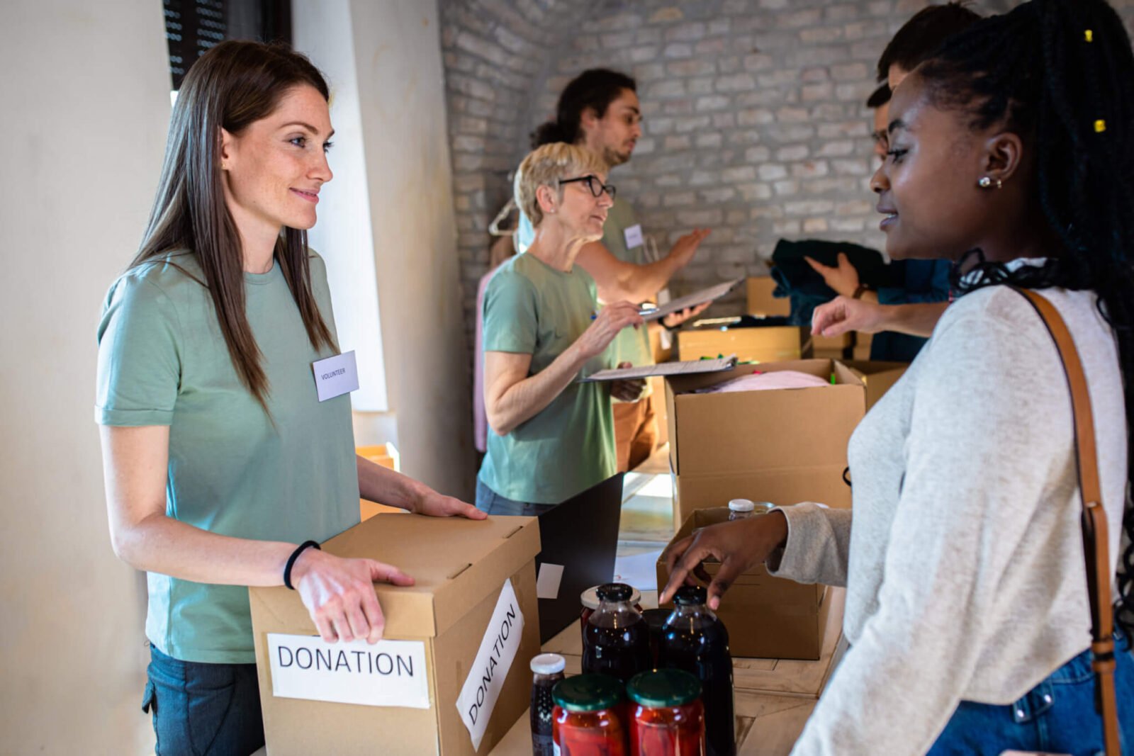 group of volunteers charitable giving