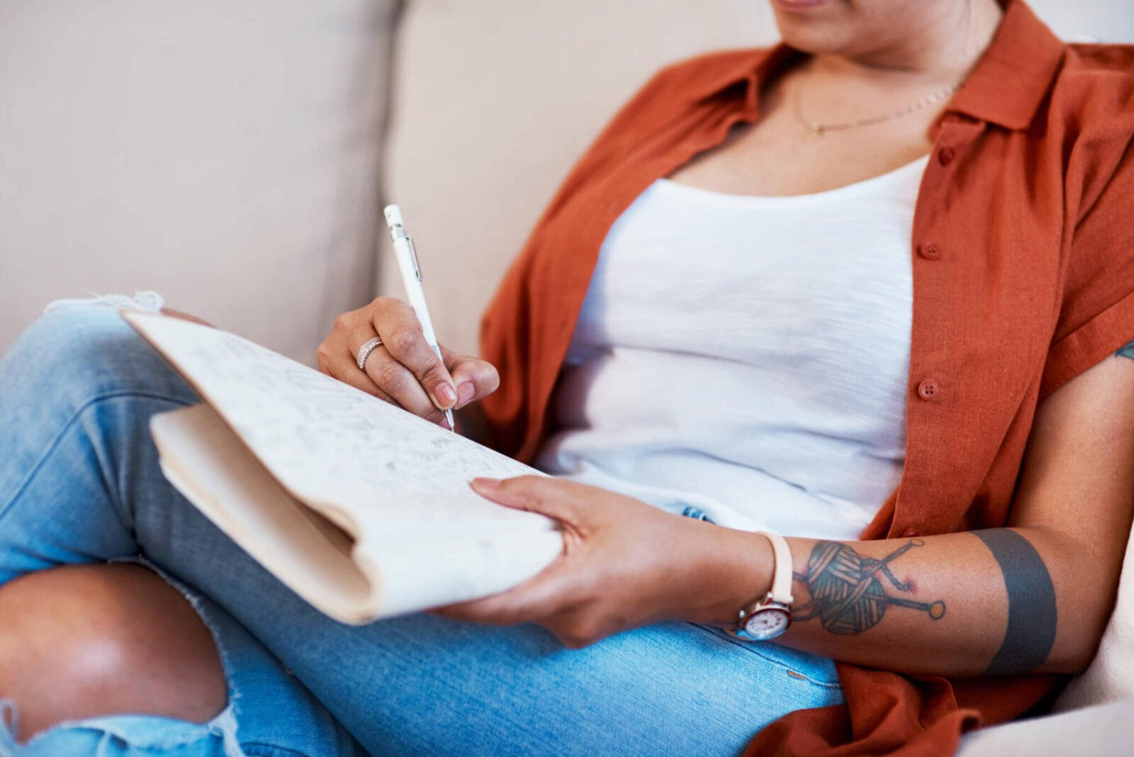 woman journaling