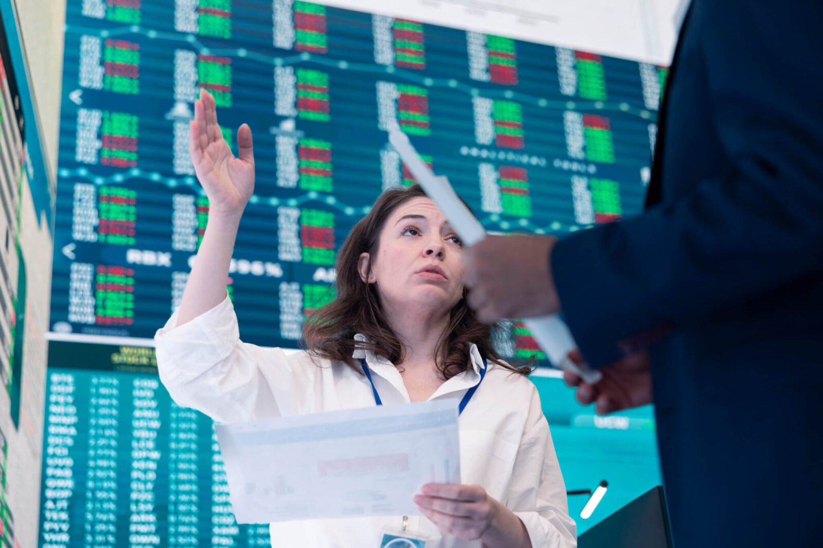 Woman working on Wall Street.